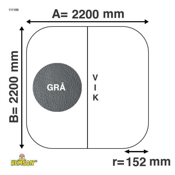 Spa cover | 220x220 r15 | Grijs | 111105