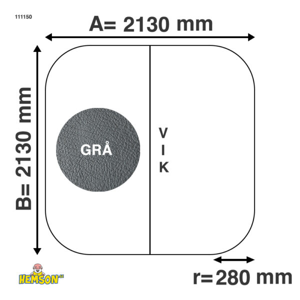 Spa cover | 213x213 r28 | Grijs | 111150