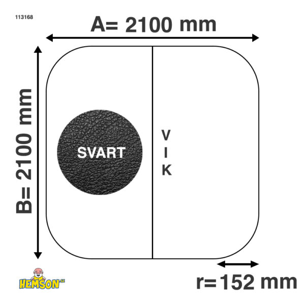 Spa cover | 210x210 r15 | Zwart | 113168